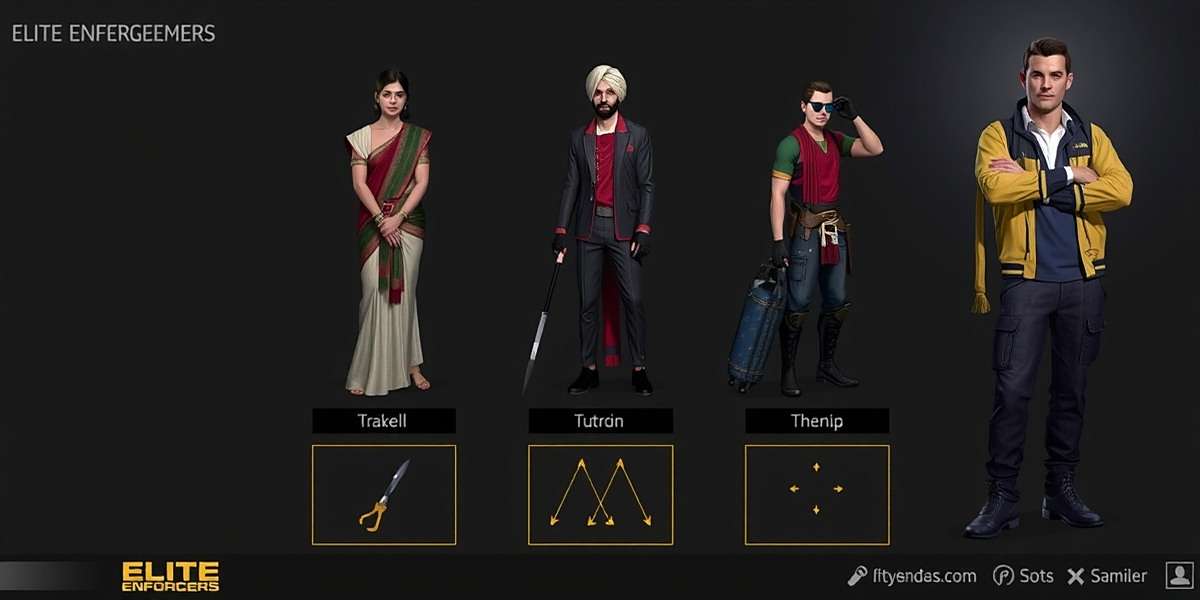 Regional character customization options in Elite Enforcers showing different traditional Indian attire